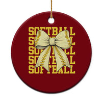 Softball Bow Ceramic Ornament Sister Sport Lovers Girls Team