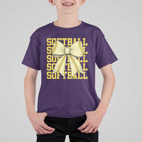 Softball Bow T Shirt For Kid Sister Sport Lovers Girls Team
