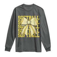 Softball Bow Long Sleeve Shirt Sister Sport Lovers Girls Team