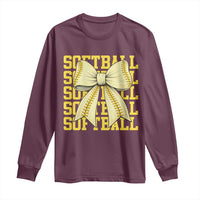 Softball Bow Long Sleeve Shirt Sister Sport Lovers Girls Team