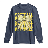 Softball Bow Long Sleeve Shirt Sister Sport Lovers Girls Team