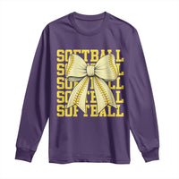 Softball Bow Long Sleeve Shirt Sister Sport Lovers Girls Team