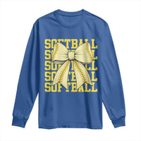 Softball Bow Long Sleeve Shirt Sister Sport Lovers Girls Team