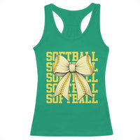 Softball Bow Racerback Tank Top Sister Sport Lovers Girls Team