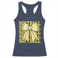 Softball Bow Racerback Tank Top Sister Sport Lovers Girls Team