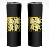Softball Bow Skinny Tumbler Sister Sport Lovers Girls Team