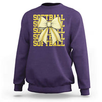 Softball Bow Sweatshirt Sister Sport Lovers Girls Team