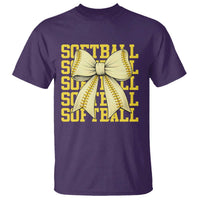 Softball Bow T Shirt Sister Sport Lovers Girls Team