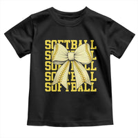 Softball Bow Toddler T Shirt Sister Sport Lovers Girls Team