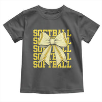Softball Bow Toddler T Shirt Sister Sport Lovers Girls Team