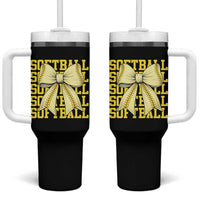 Softball Bow Tumbler With Handle Sister Sport Lovers Girls Team