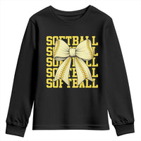 Softball Bow Youth Sweatshirt Sister Sport Lovers Girls Team