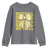 Softball Bow Youth Sweatshirt Sister Sport Lovers Girls Team