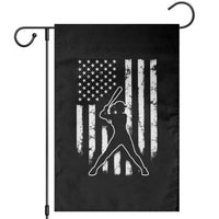 Vintage Patriotic Softball Garden Flag Girls Baseball Softball Player American Flag