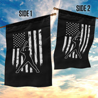 Vintage Patriotic Softball Garden Flag Girls Baseball Softball Player American Flag