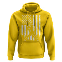 Vintage Patriotic Softball Hoodie Girls Baseball Softball Player American Flag