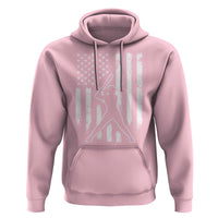 Vintage Patriotic Softball Hoodie Girls Baseball Softball Player American Flag