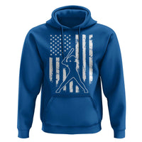 Vintage Patriotic Softball Hoodie Girls Baseball Softball Player American Flag
