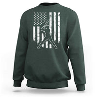 Vintage Patriotic Softball Sweatshirt Girls Baseball Softball Player American Flag