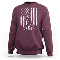 Vintage Patriotic Softball Sweatshirt Girls Baseball Softball Player American Flag
