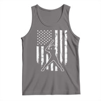 Vintage Patriotic Softball Tank Top Girls Baseball Softball Player American Flag