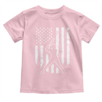 Vintage Patriotic Softball Toddler T Shirt Girls Baseball Softball Player American Flag