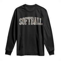 Camo Softball Long Sleeve Shirt Vintage Camouflage Softball Varsity Game Day