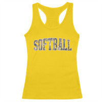 Camo Softball Racerback Tank Top Vintage Camouflage Softball Varsity Game Day