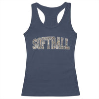 Camo Softball Racerback Tank Top Vintage Camouflage Softball Varsity Game Day