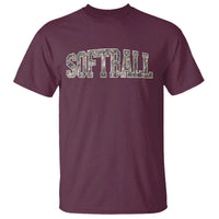 Camo Softball T Shirt Vintage Camouflage Softball Varsity Game Day