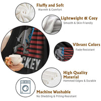 Hockey Bigfoot USA Flag Throw Blanket Vintage Patriotic Ice Hockey Player - Wonder Print Shop