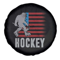 Hockey Bigfoot USA Flag Spare Tire Cover Vintage Patriotic Ice Hockey Player - Wonder Print Shop