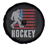 Hockey Bigfoot USA Flag Spare Tire Cover Vintage Patriotic Ice Hockey Player - Wonder Print Shop