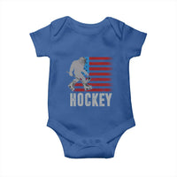 Hockey Bigfoot USA Flag Baby Onesie Vintage Patriotic Ice Hockey Player - Wonder Print Shop