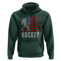 Hockey Bigfoot USA Flag Hoodie Vintage Patriotic Ice Hockey Player - Wonder Print Shop