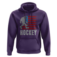Hockey Bigfoot USA Flag Hoodie Vintage Patriotic Ice Hockey Player - Wonder Print Shop