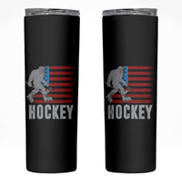 Hockey Bigfoot USA Flag Skinny Tumbler Vintage Patriotic Ice Hockey Player - Wonder Print Shop