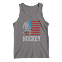 Hockey Bigfoot USA Flag Tank Top Vintage Patriotic Ice Hockey Player - Wonder Print Shop