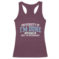 Retired Teacher 2025 Racerback Tank Top Funny Floral University Of I'm Done Class Of 2025
