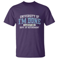 Retired Teacher 2025 T Shirt Funny Floral University Of I'm Done Class Of 2025