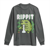 Rippit Frog Meme Long Sleeve Shirt Funny Stoner Bong Rip - Wonder Print Shop
