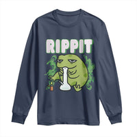 Rippit Frog Meme Long Sleeve Shirt Funny Stoner Bong Rip - Wonder Print Shop