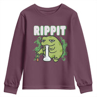 Rippit Frog Meme Youth Sweatshirt Funny Stoner Bong Rip - Wonder Print Shop