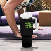Funny Retired Weed Lovers Tumbler With Handle I Have a Retirement Plan Gardening Marijuana 420 Gift