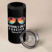 Retired Teacher 2025 4 in 1 Can Cooler Tumbler School's Out Forever Retirement Summer Vibes