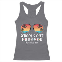 Retired Teacher 2025 Racerback Tank Top School's Out Forever Retirement Summer Vibes