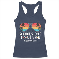 Retired Teacher 2025 Racerback Tank Top School's Out Forever Retirement Summer Vibes