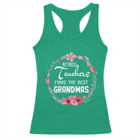 Retired Teacher Racerback Tank Top Floral For Grandmas Retirement
