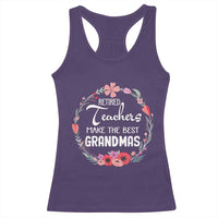 Retired Teacher Racerback Tank Top Floral For Grandmas Retirement