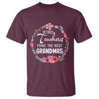 Retired Teacher T Shirt Floral For Grandmas Retirement